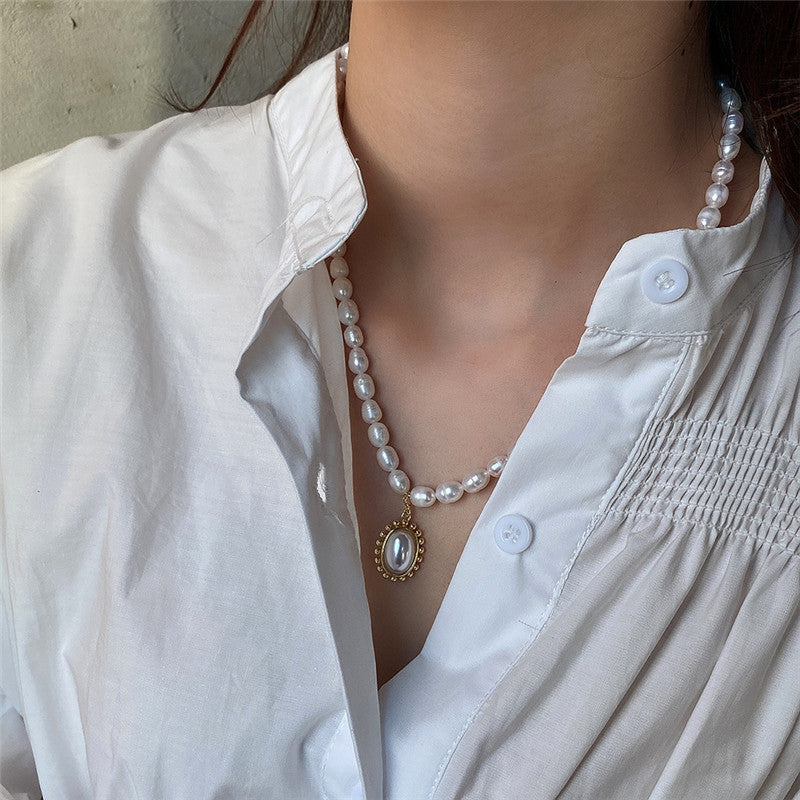 Delicate Bead Pearl Pendant Necklace