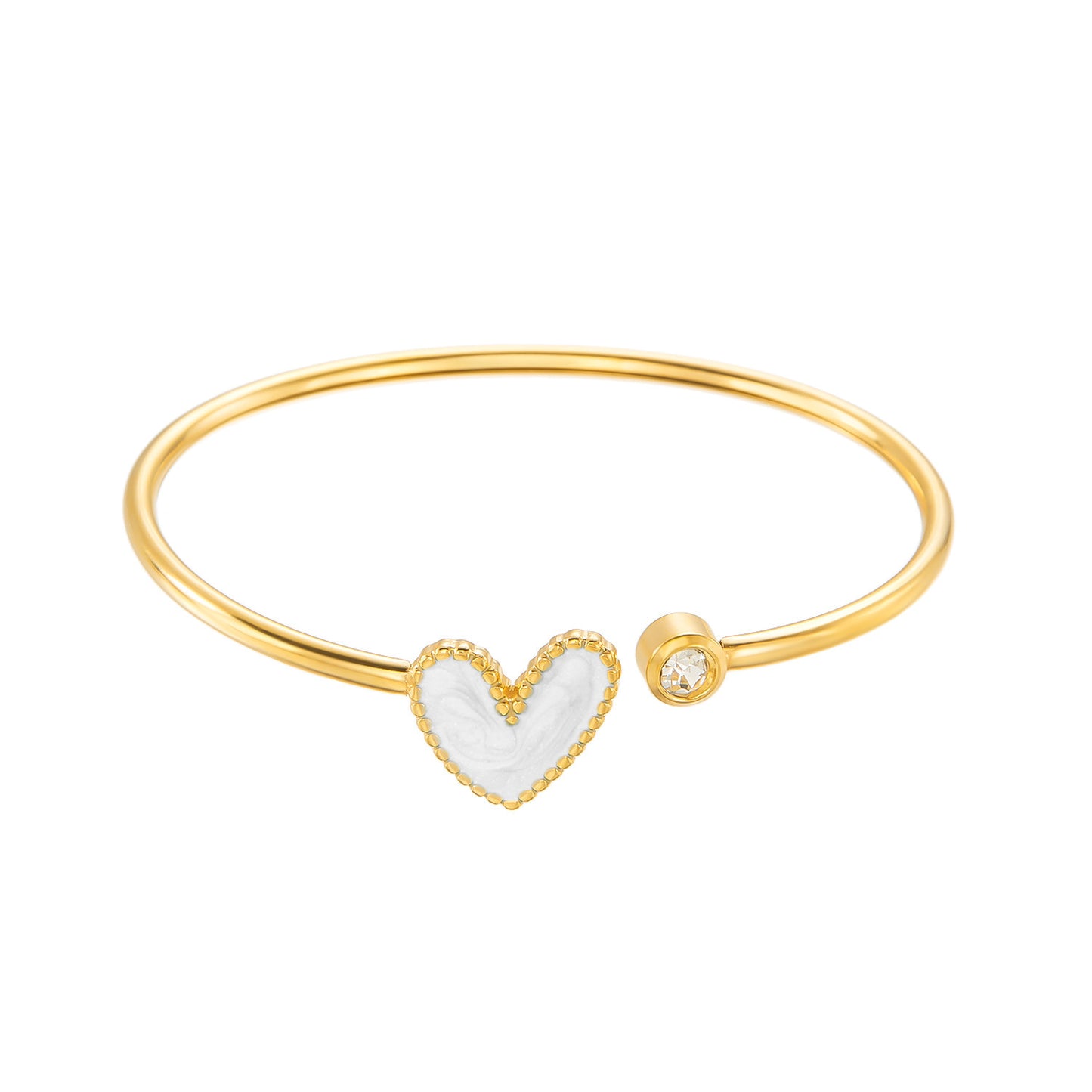 Heart Shape Bracelet With Stone