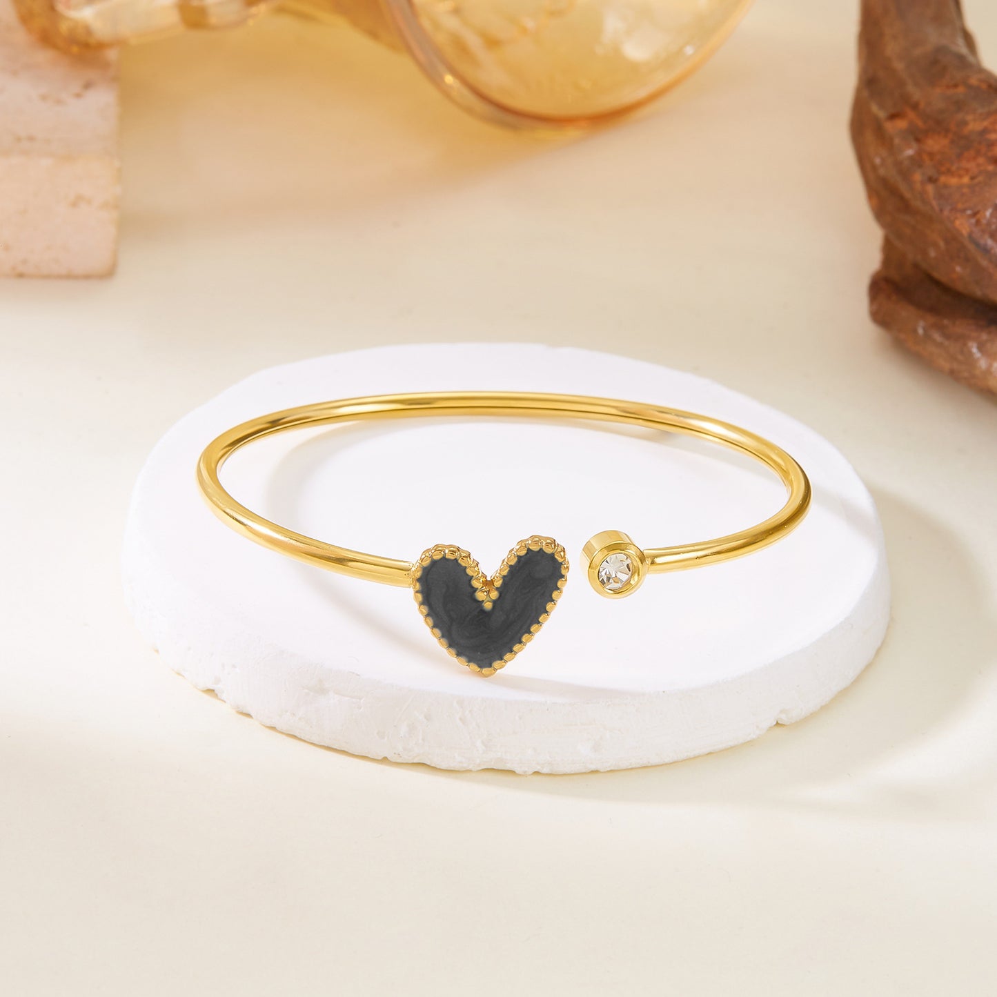 Heart Shape Bracelet With Stone