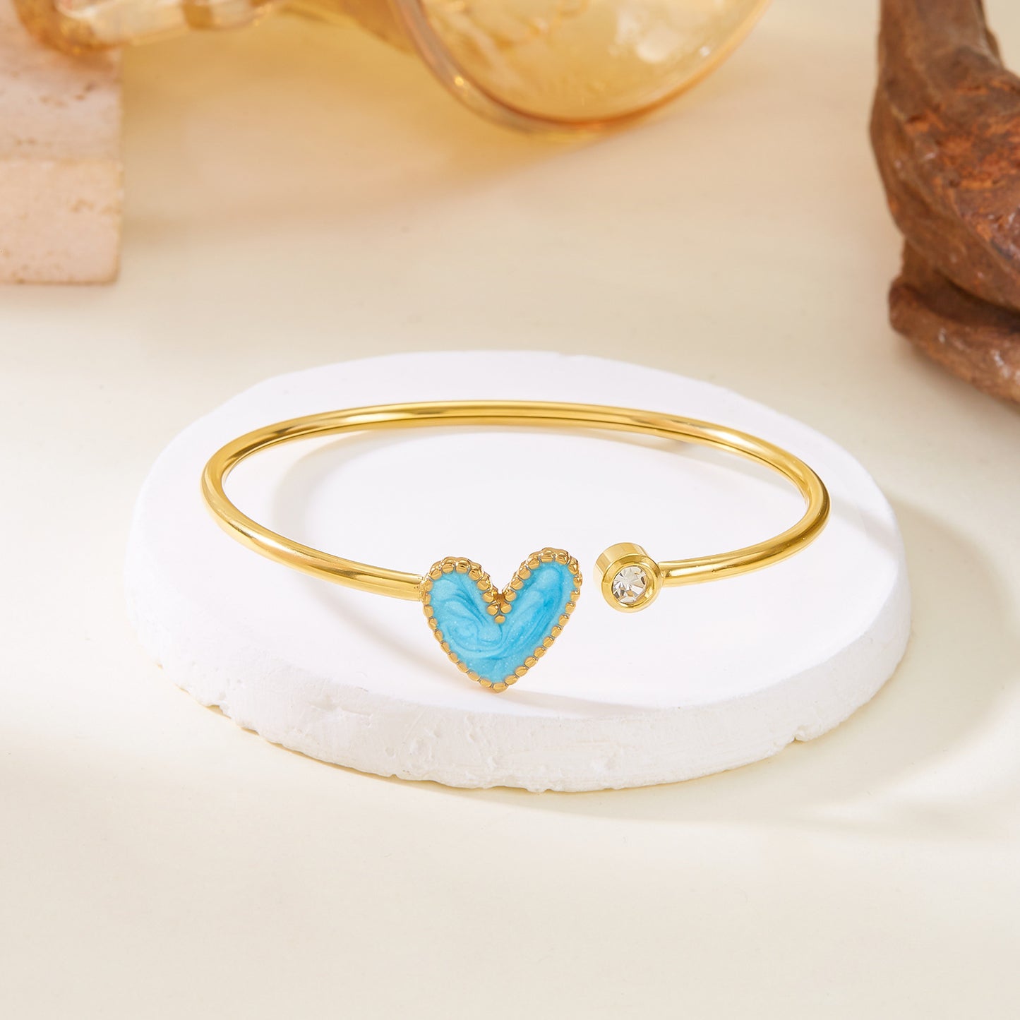 Heart Shape Bracelet With Stone