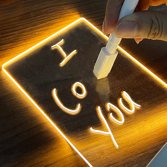 Note Board Led Night Light With Pen - USB