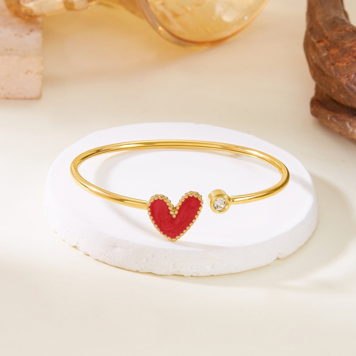 Heart Shape Bracelet With Stone